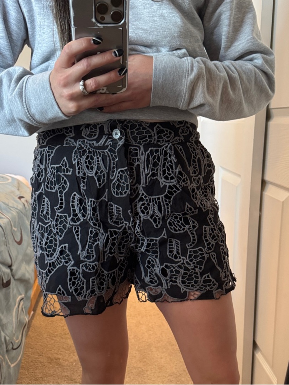 2 Fly Custom Gal Shorts Black Lace Overlay